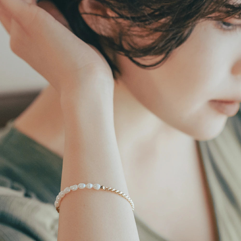 N096 stainless pearl mantel bracelet
