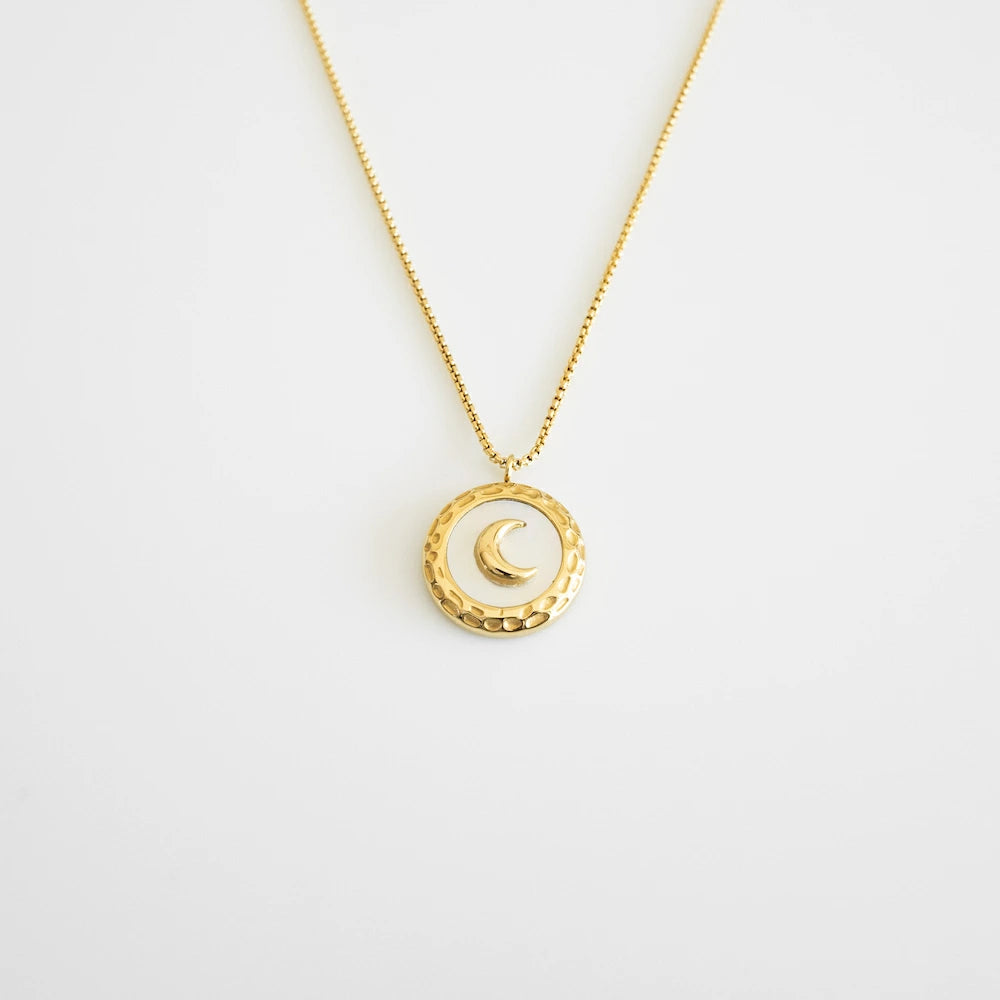 N110 stainless moon pendant