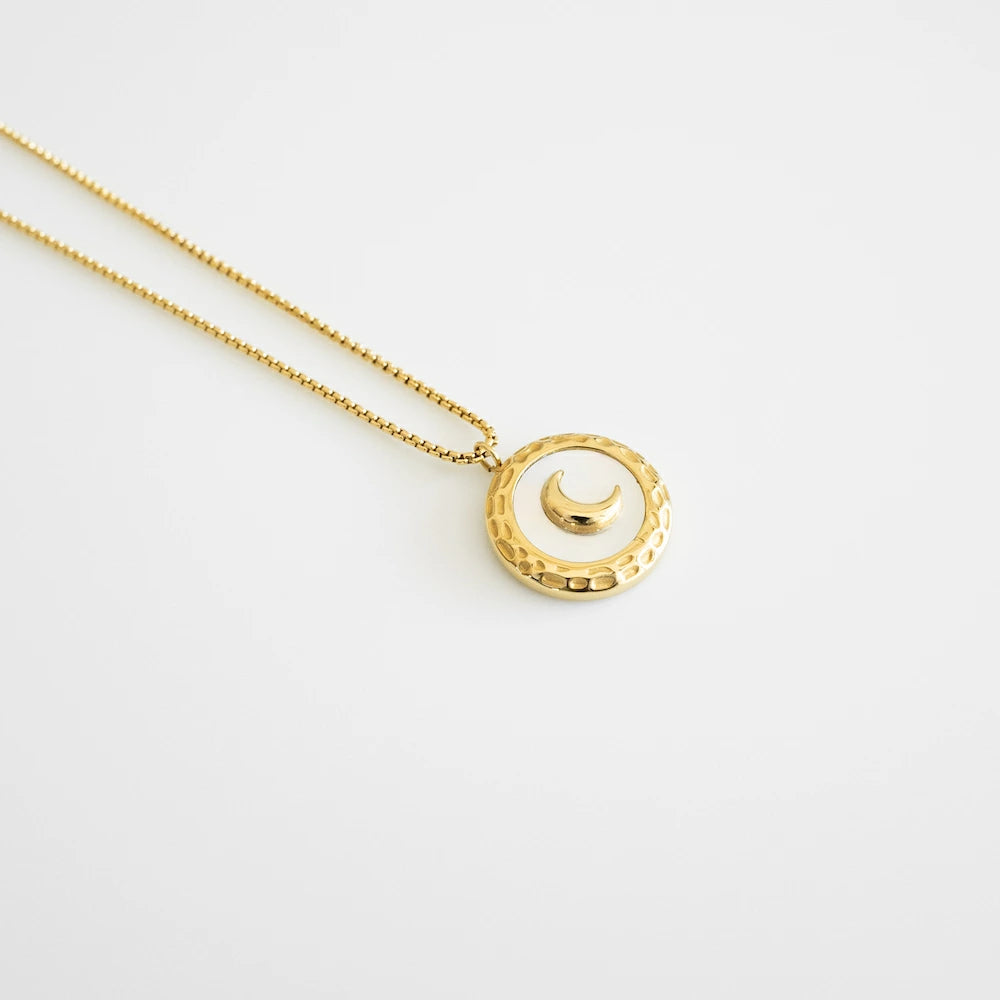 N110 stainless moon pendant