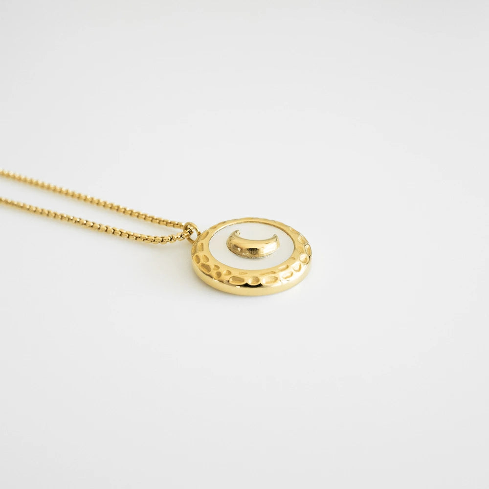 N110 stainless moon pendant