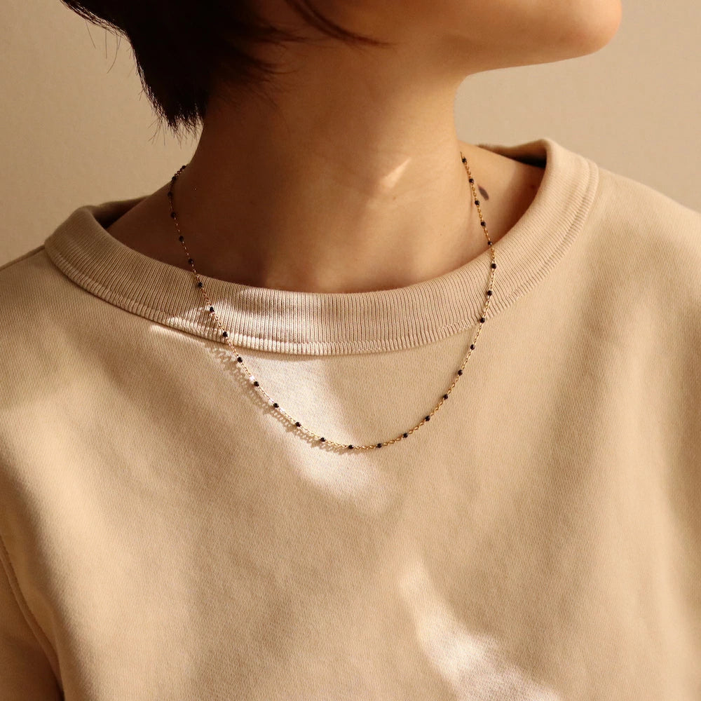 N109 stainless black THUBUTHUBU chain necklace