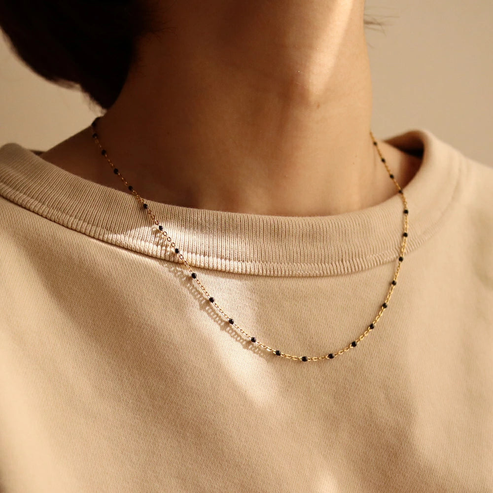 N109 stainless black THUBUTHUBU chain necklace