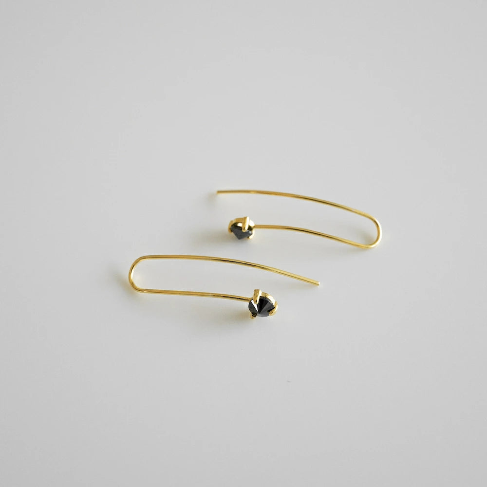 P043 silver925 onyx stone hook pierce