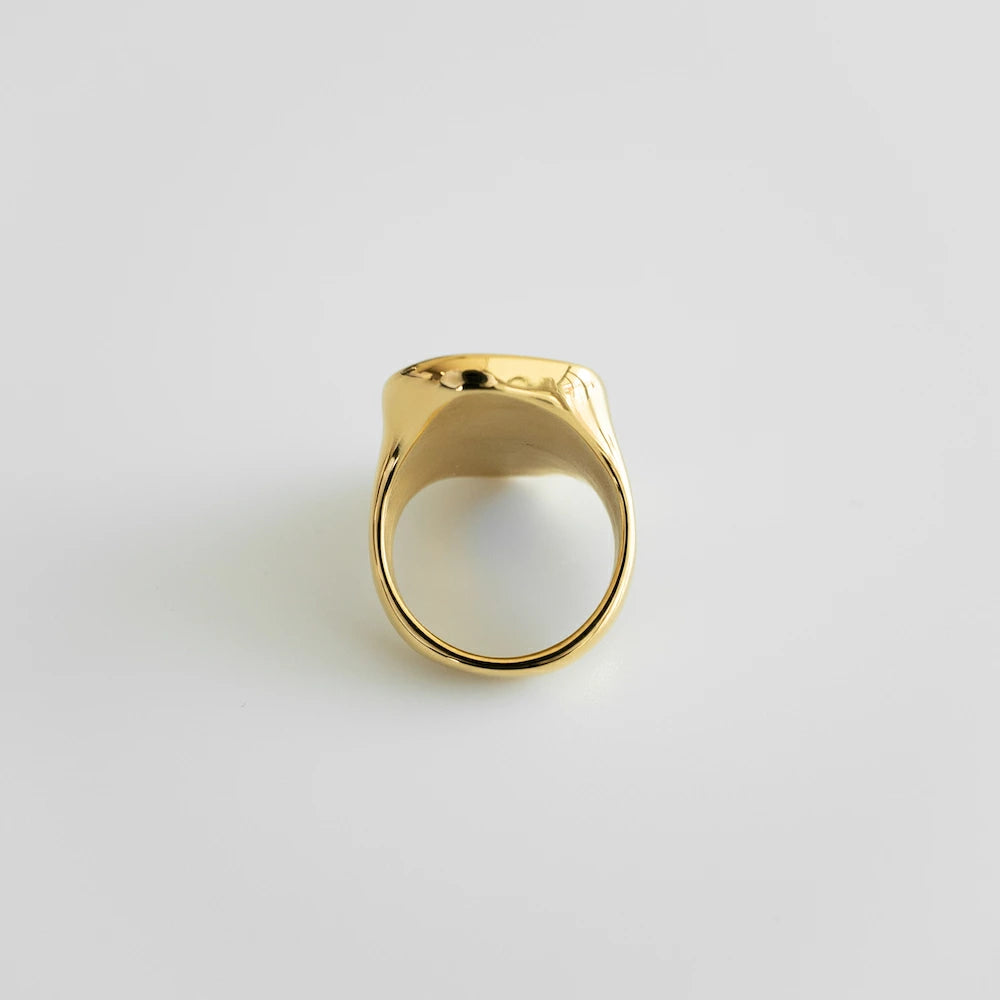 R090 stainless mother of pearl ring