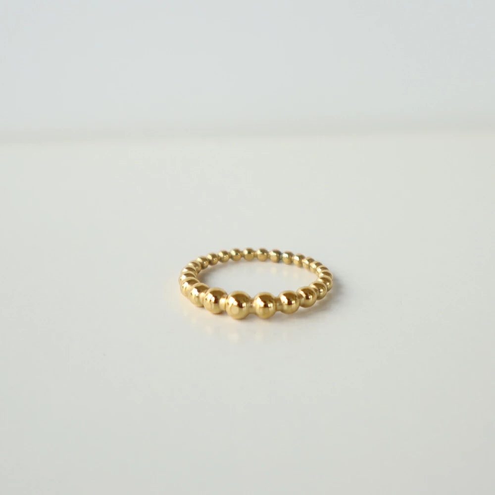 R011 stainless gold ball ring