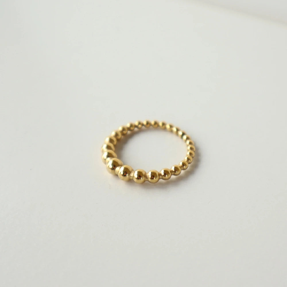 R011 stainless gold ball ring