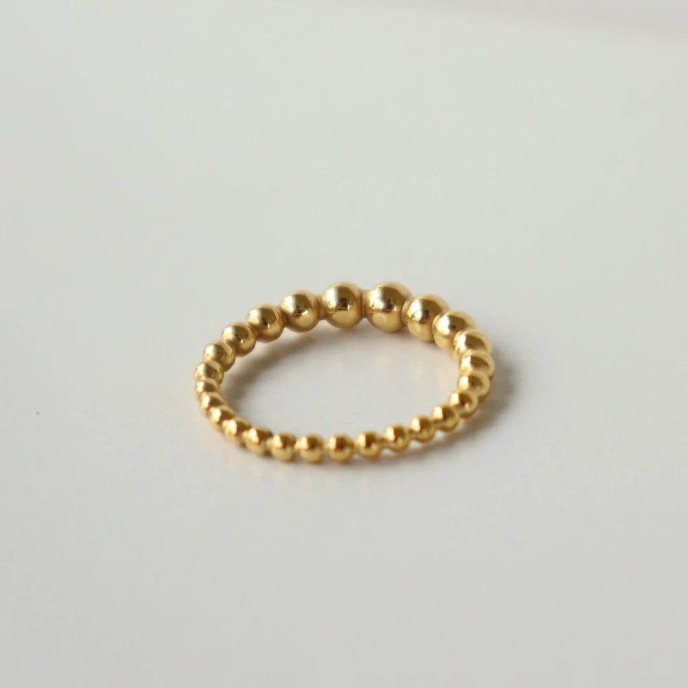 R011 stainless gold ball ring