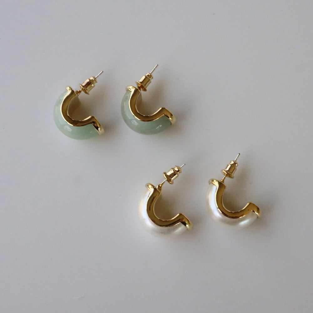 P045 gold metal acrylic half pierce