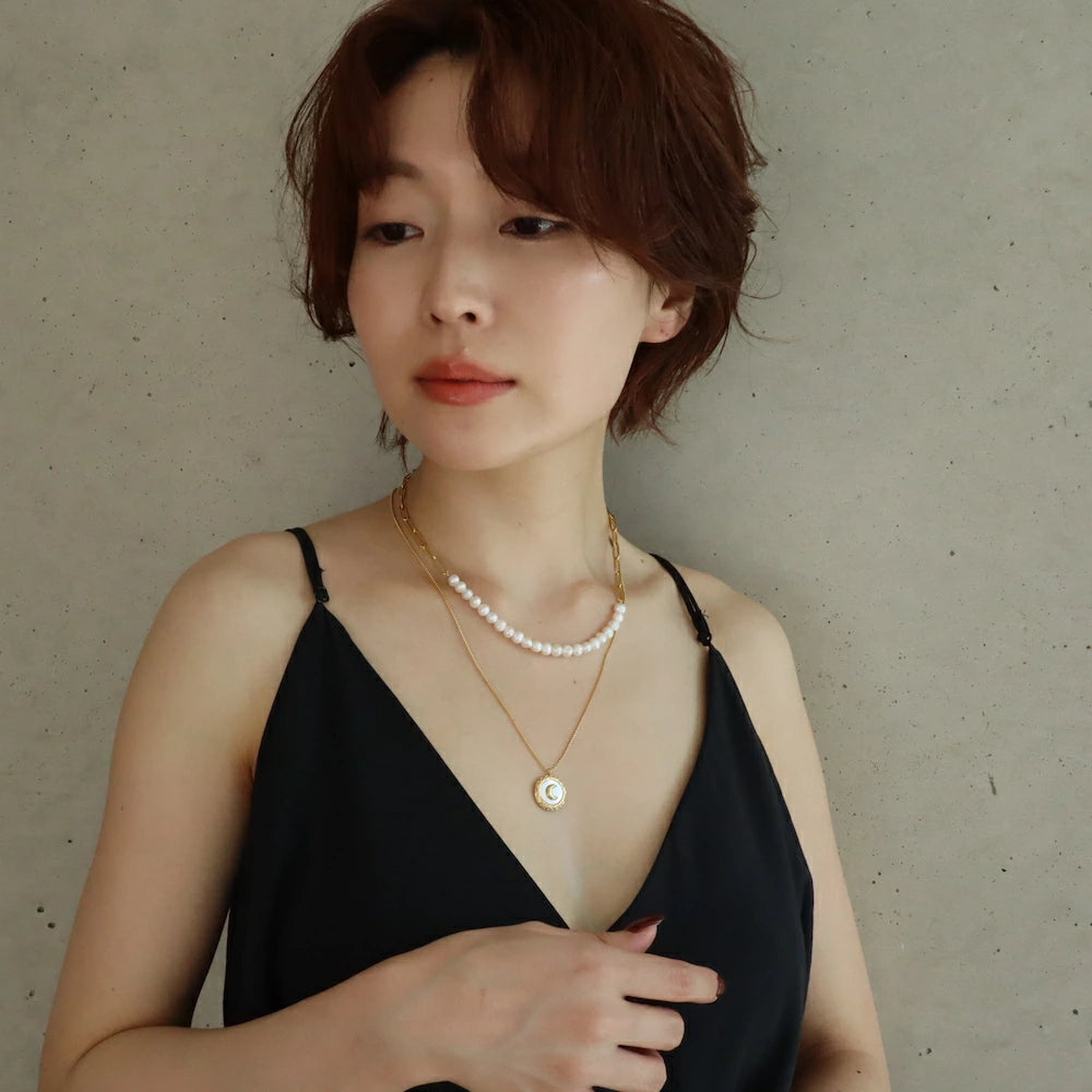 N110 stainless moon pendant
