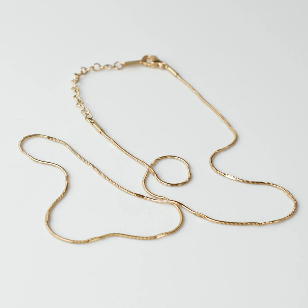 N135 stainless press snake chain necklace