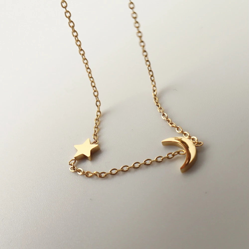 N065 stainless moon star bracelet