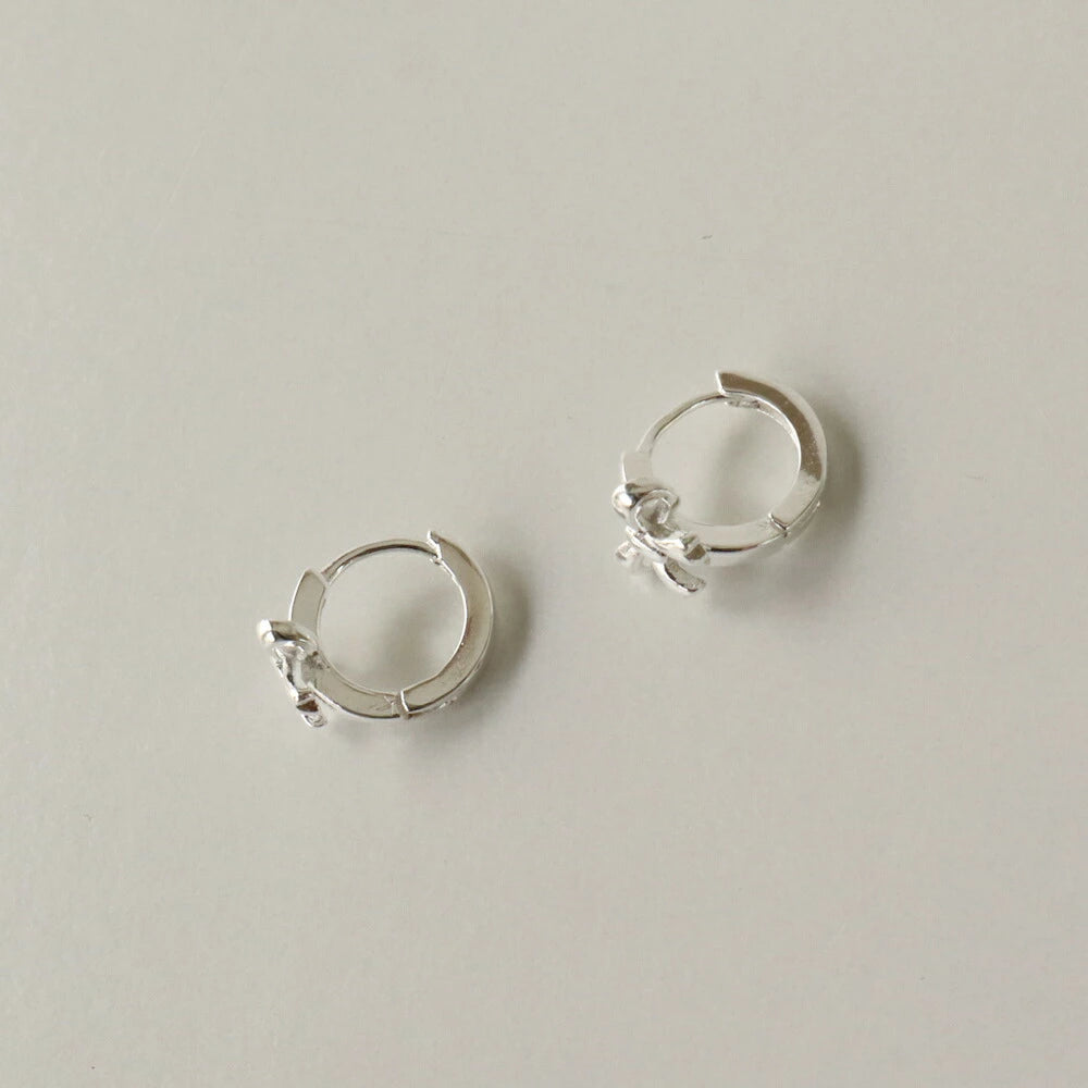 P343 silver925 silver ribbon minimum hoop pierce