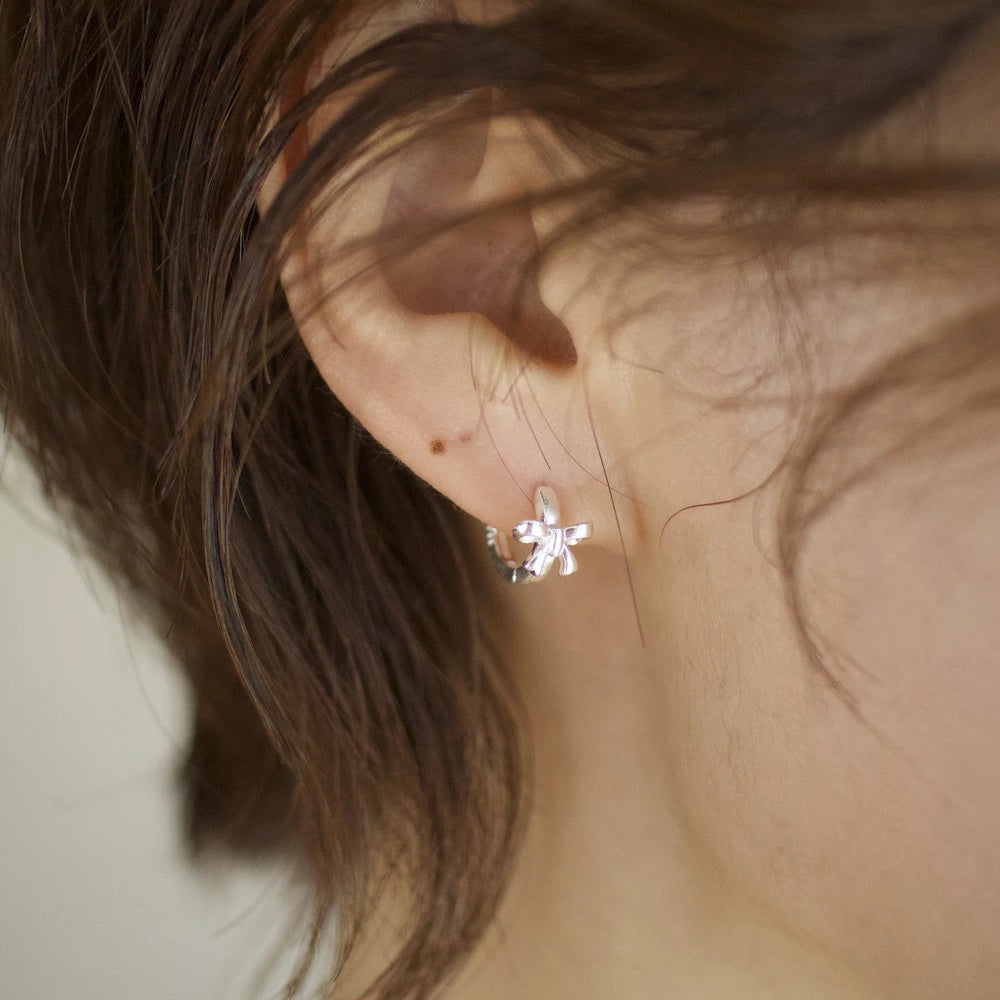 P343 silver925 silver ribbon minimum hoop pierce