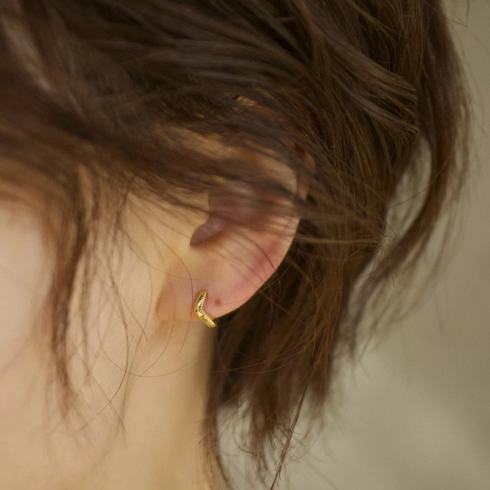 P348 silver925 v-shaped minimum hoop pierce