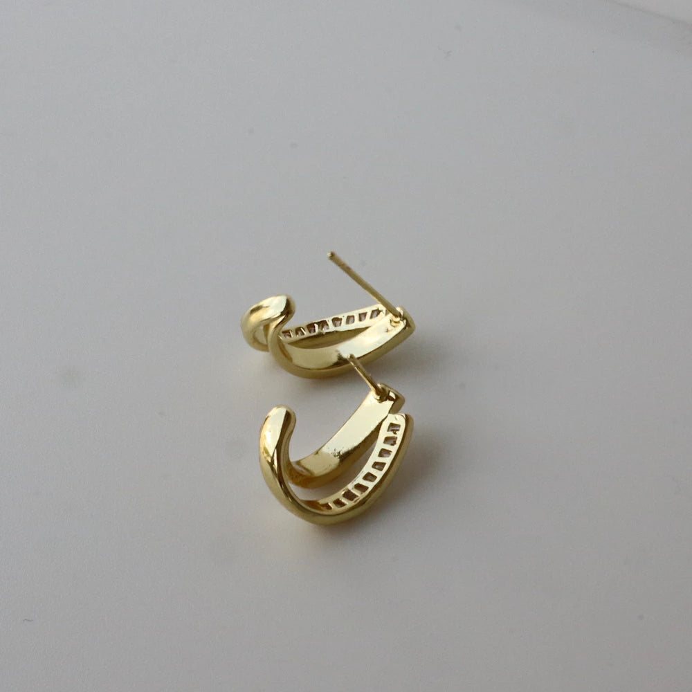 P355 shell double layer pierce/earring