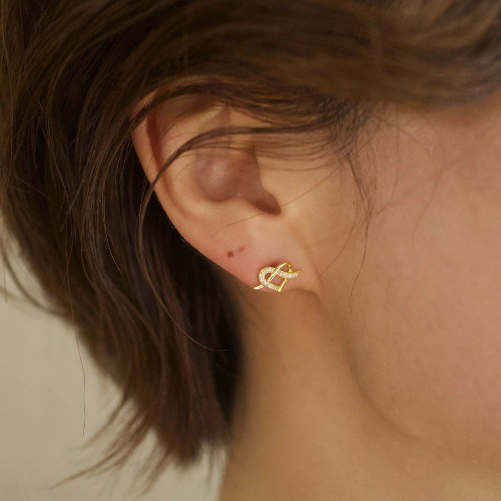 P362 silver925 heart zircon minimum pierce