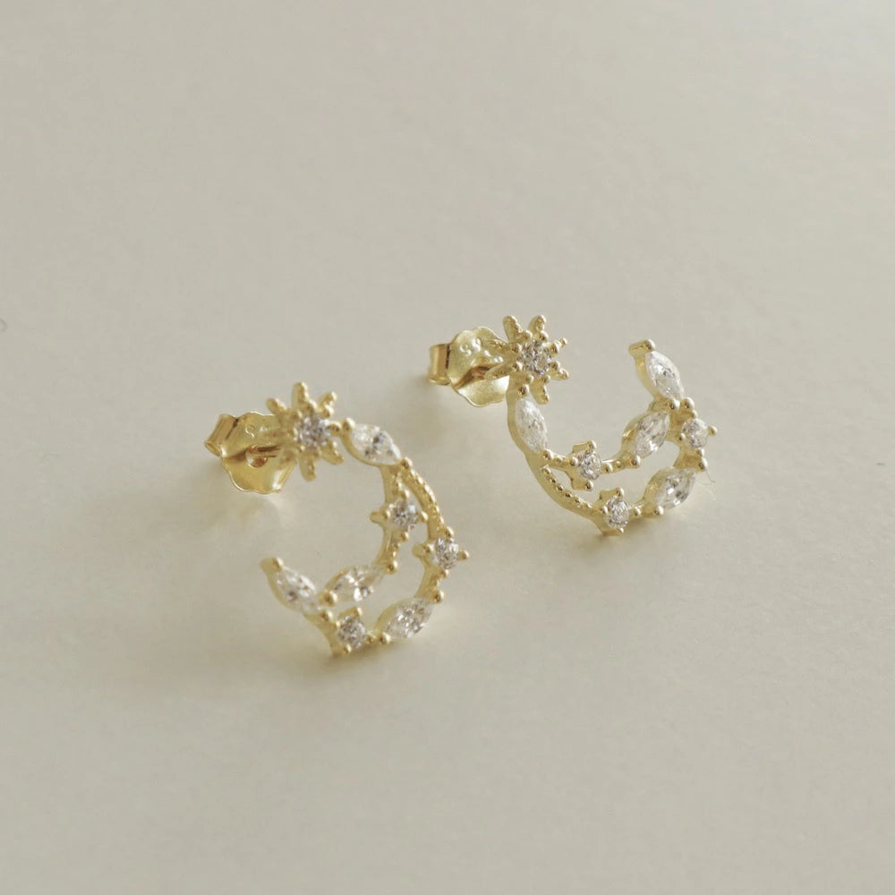 P363 silver925 moon zircon minimum pierce