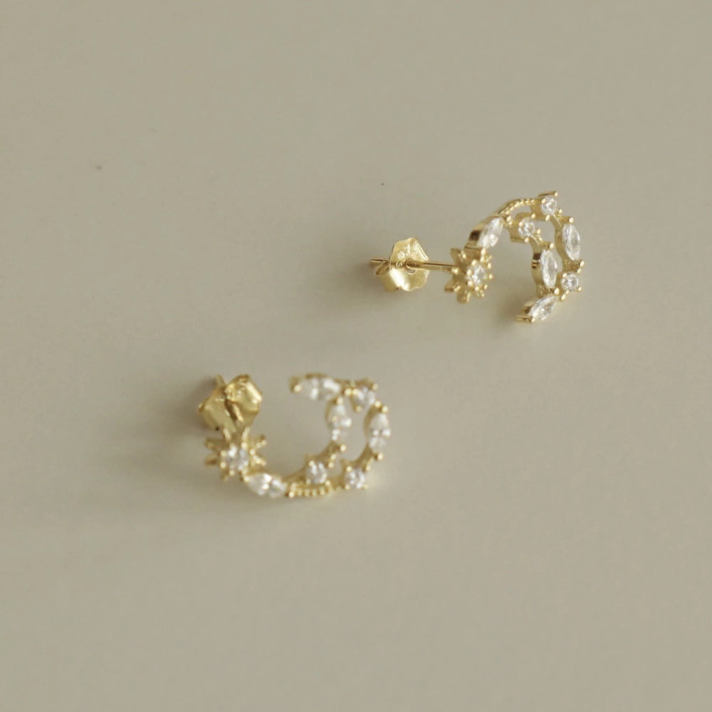 P363 silver925 moon zircon minimum pierce