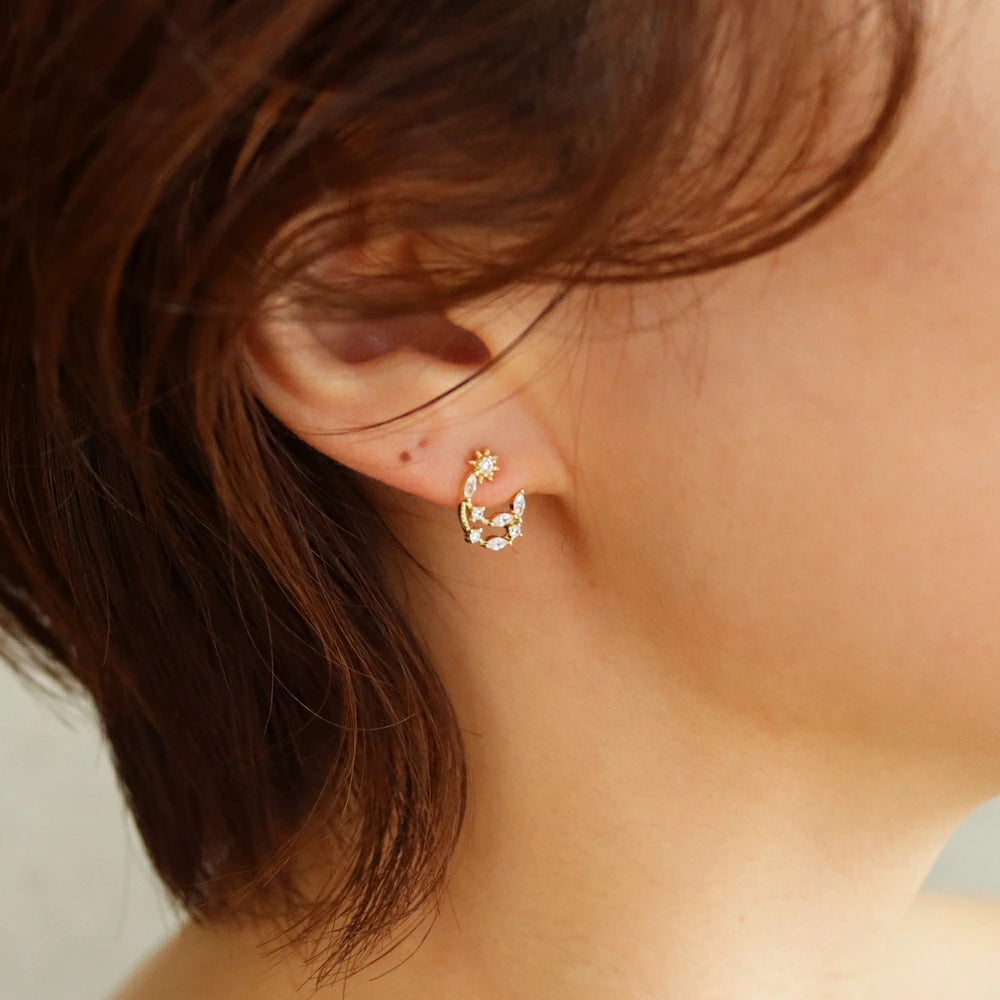 P363 silver925 moon zircon minimum pierce