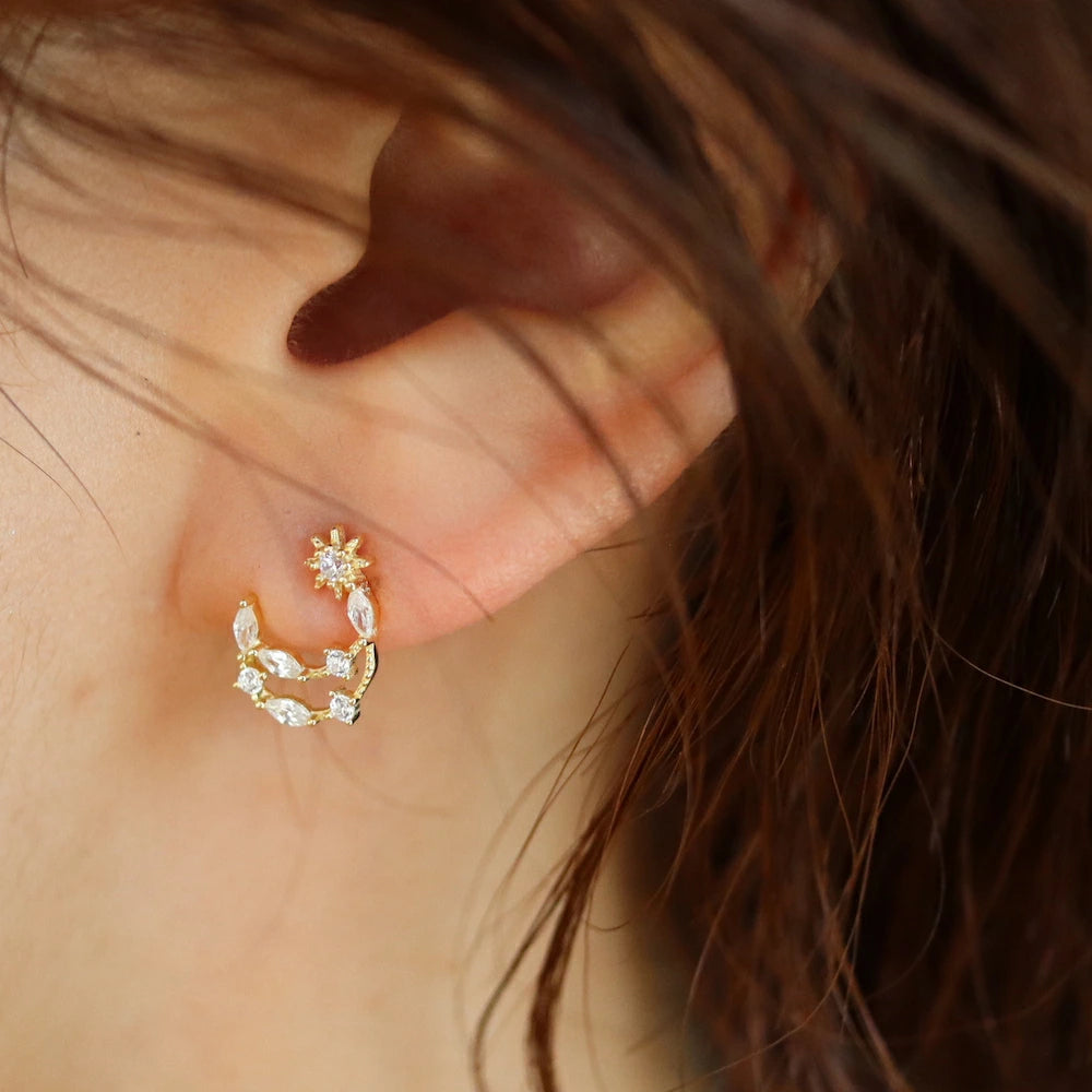 P363 silver925 moon zircon minimum pierce