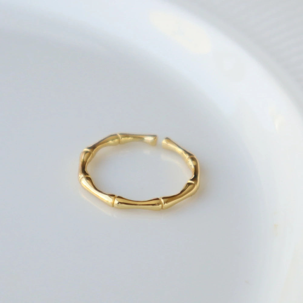 R013 silver925 bamboo slim ring