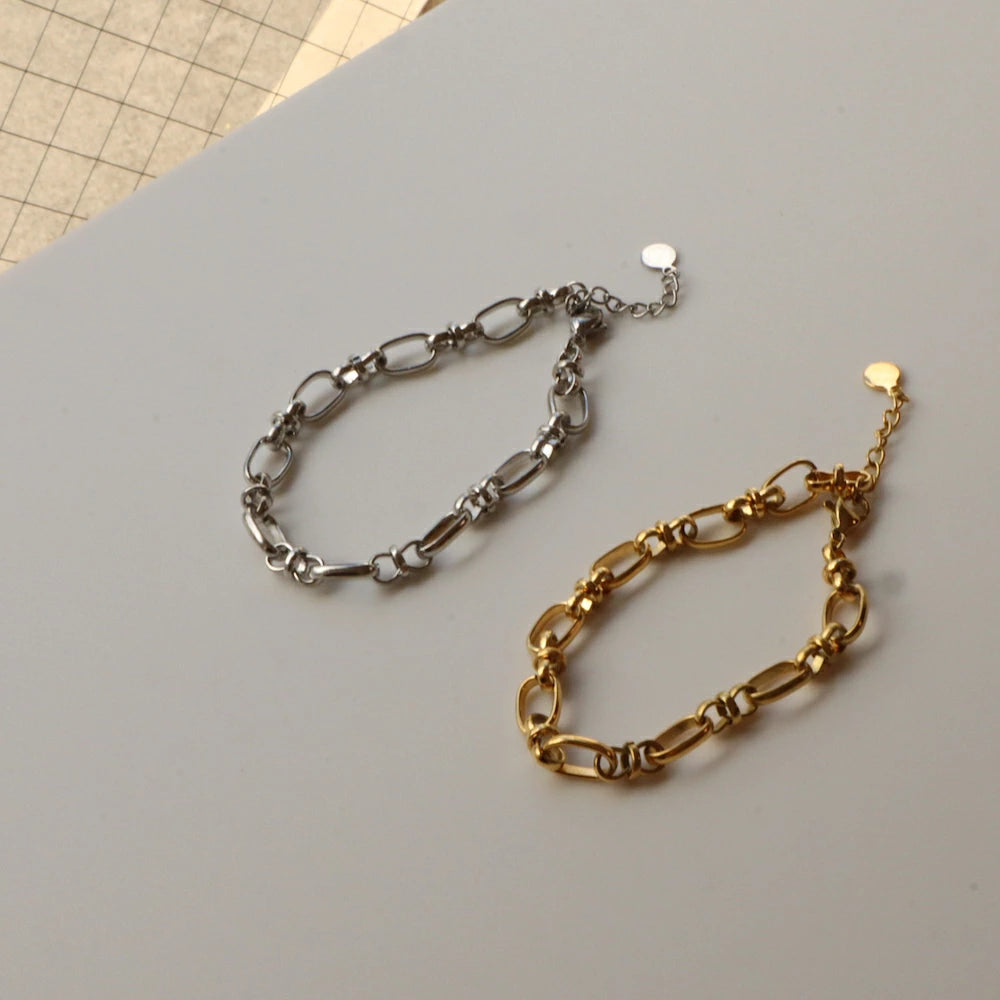 N035 stainless escargot chain bracelet