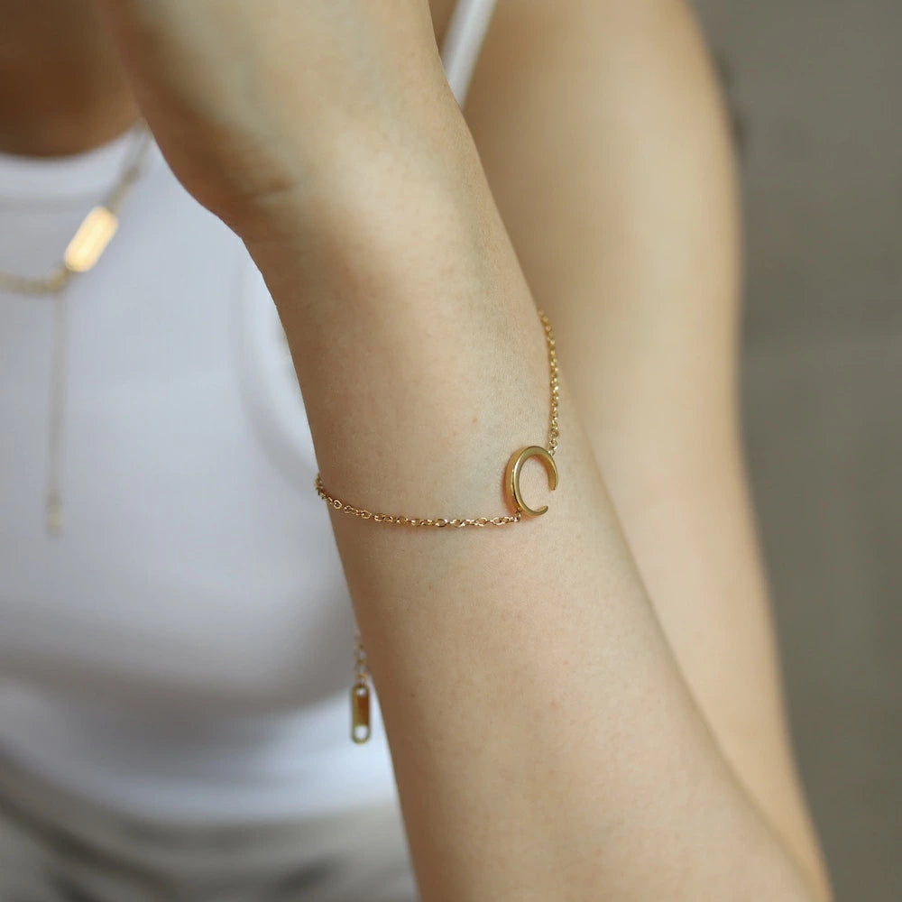 N053 stainless moon bracelet
