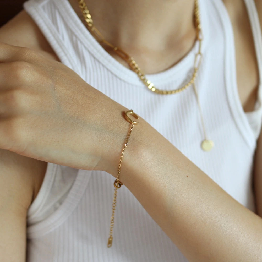 N053 stainless moon bracelet