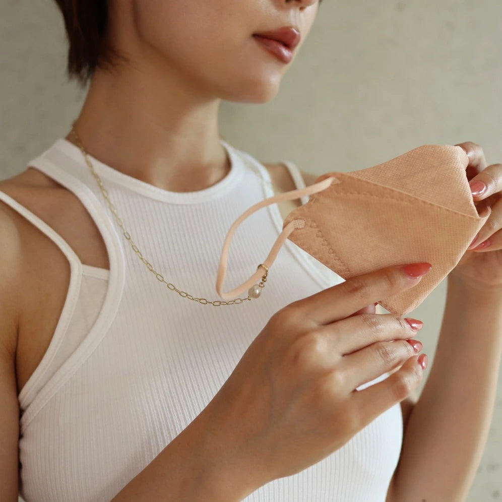 N055 baroque pearl mask chain