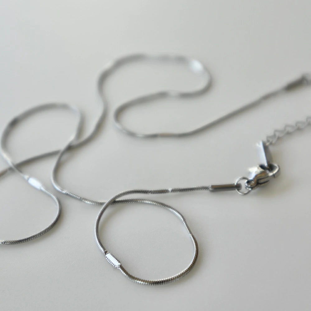 N135 stainless press snake chain necklace