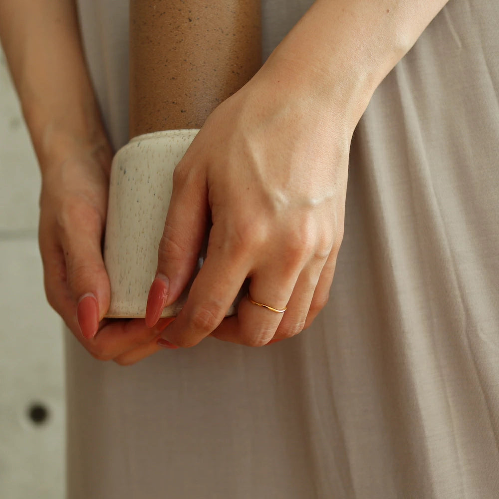 R035 stainless simple wave slim ring
