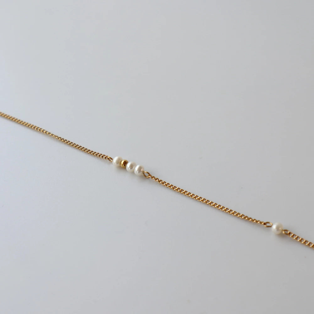 N166 stainless random baroque chain necklace
