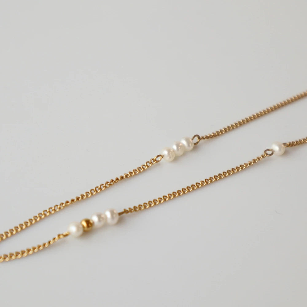 N166 stainless random baroque chain necklace