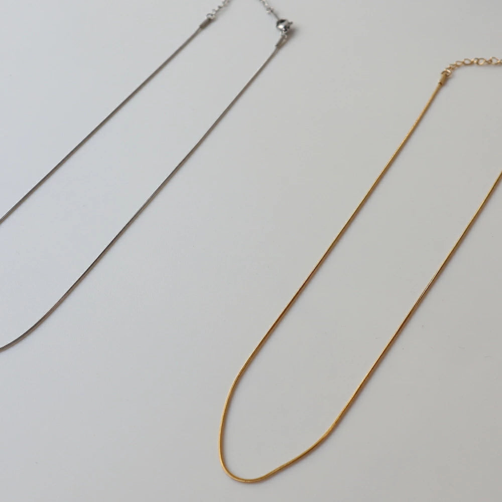 N168 stainless simple snake chain necklace