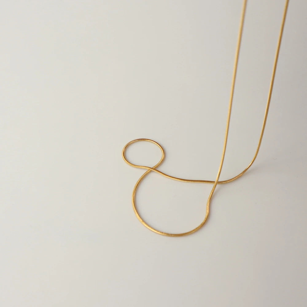 N168 stainless simple snake chain necklace