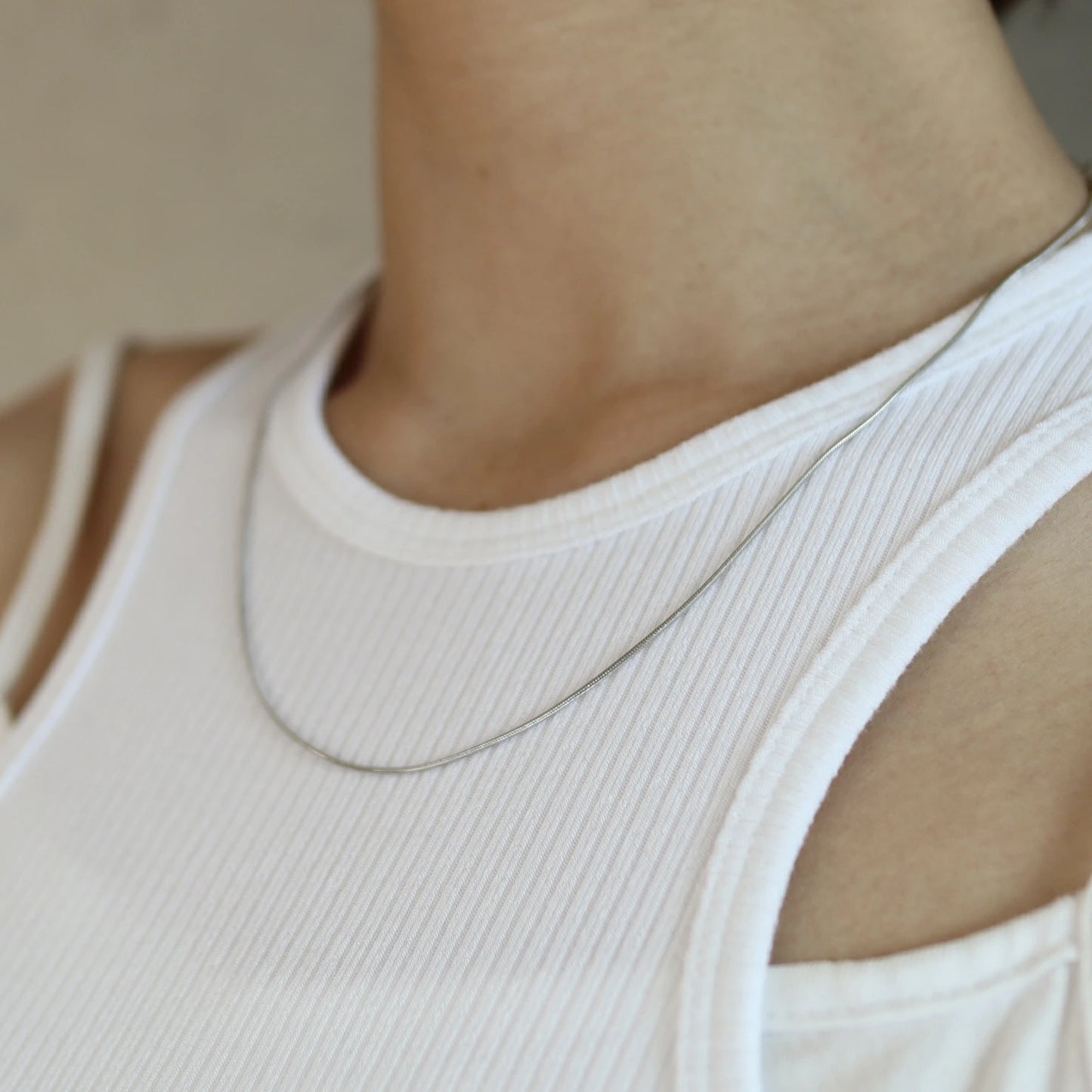 N168 stainless simple snake chain necklace