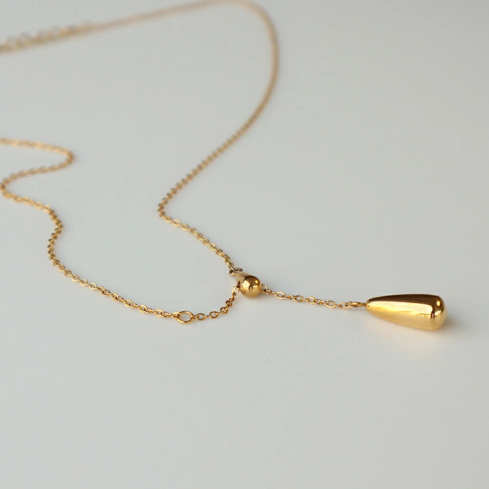 N148 stainless drop necklace