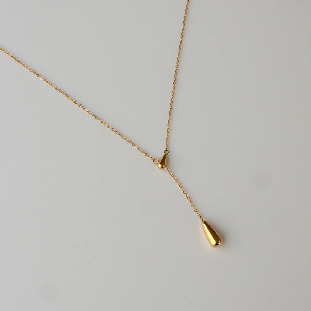 N148 stainless drop necklace