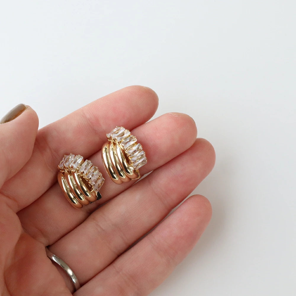 P382 gold metal zirconia half hoop pierce