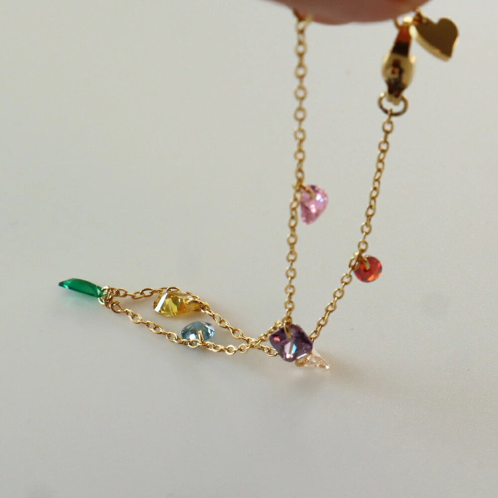 N003 stainless colorful stones bracelet