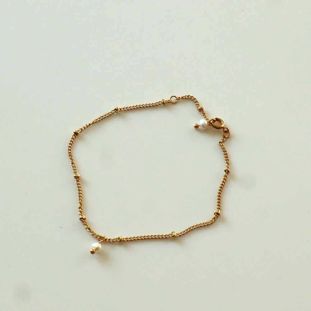 N015 stainless delicate pearl bracelet