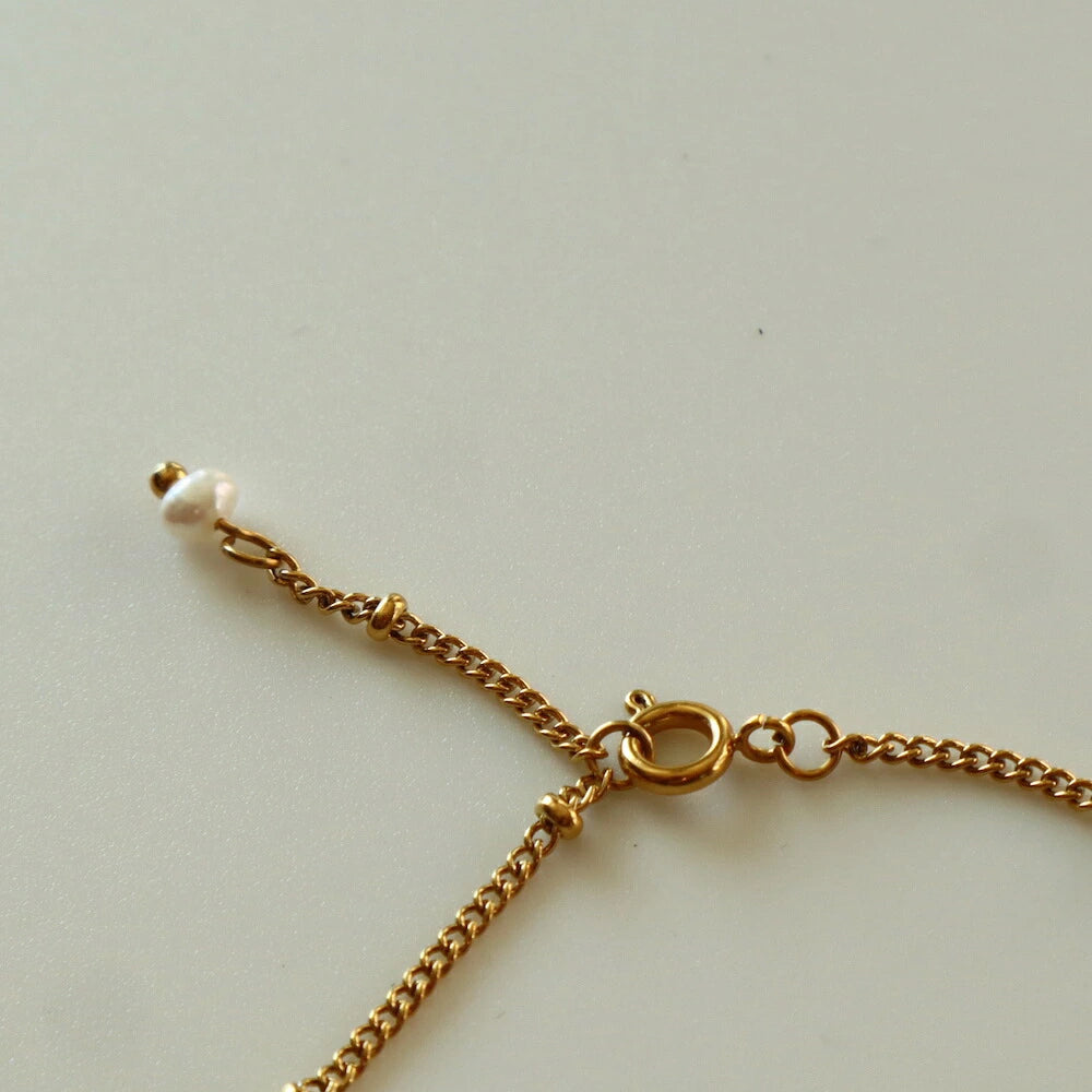 N015 stainless delicate pearl bracelet