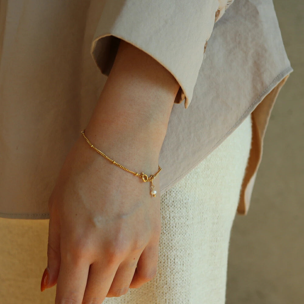 N015 stainless delicate pearl bracelet