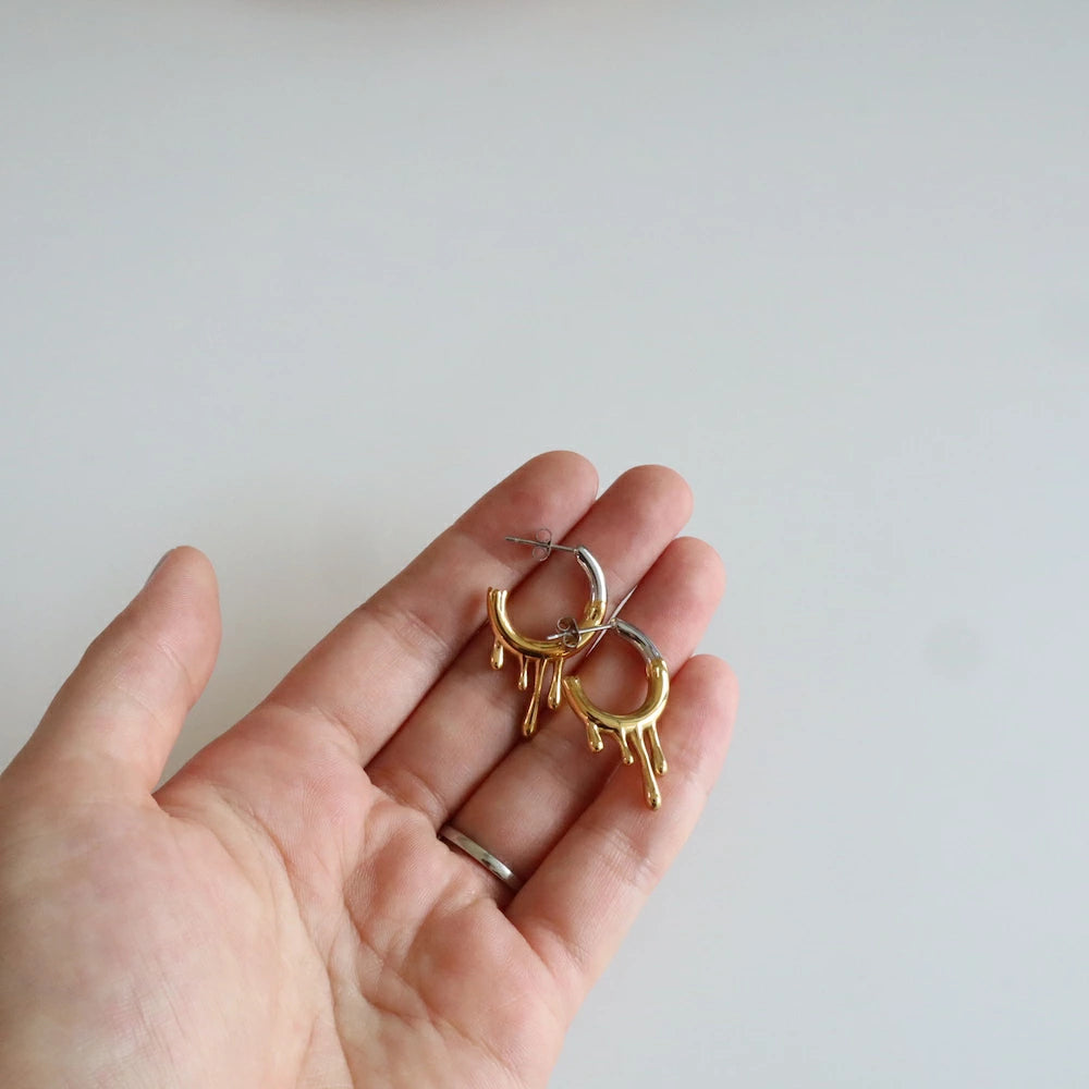 P118 stainless dripping circular bicolor pierce