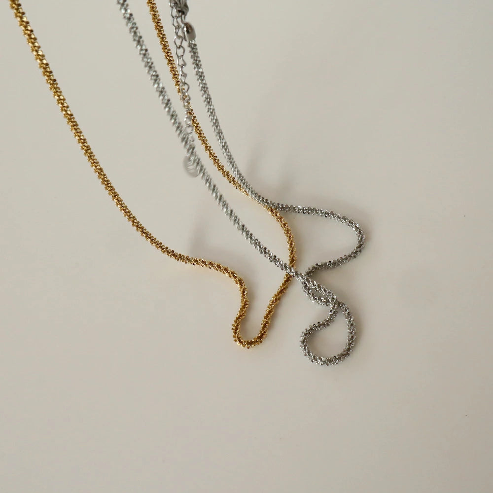 N054 stainless glitter like necklace