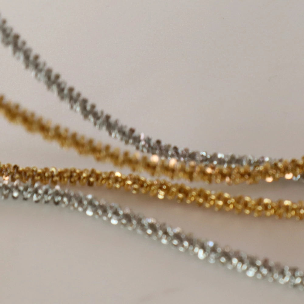 N054 stainless glitter like necklace