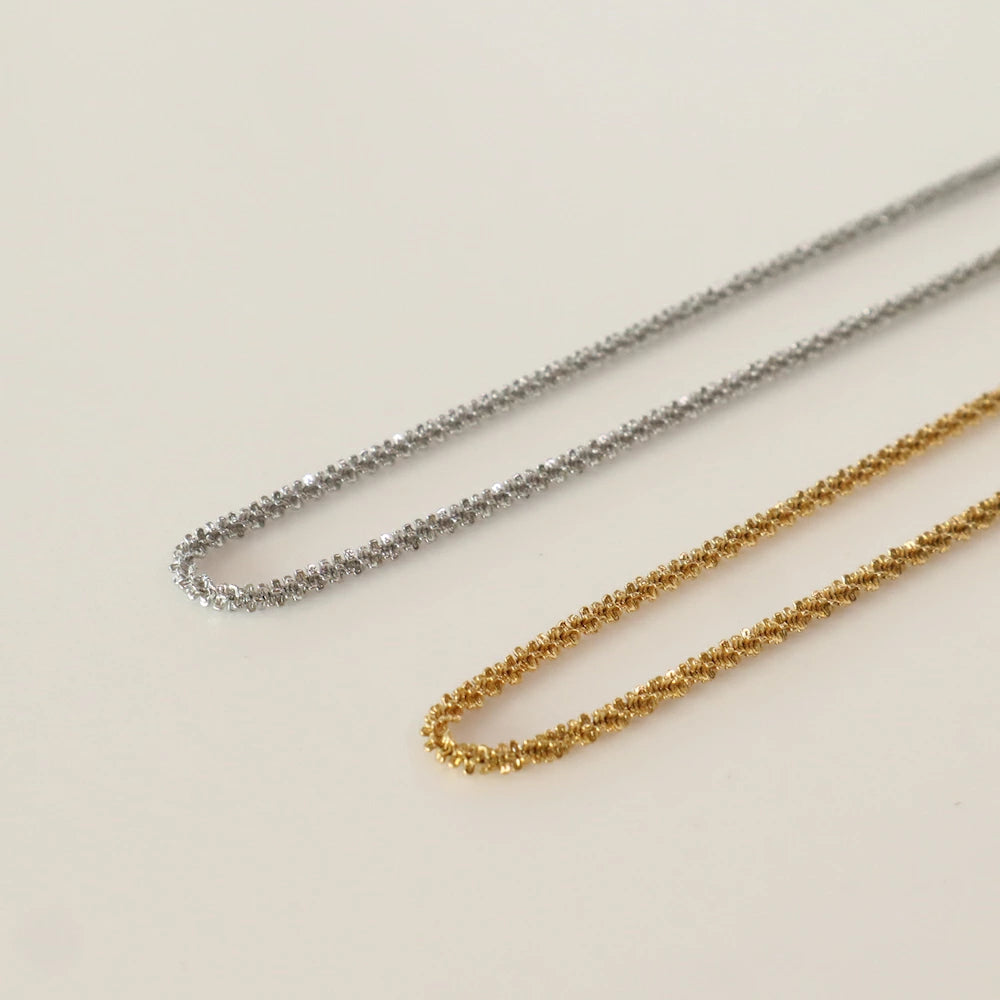 N054 stainless glitter like necklace