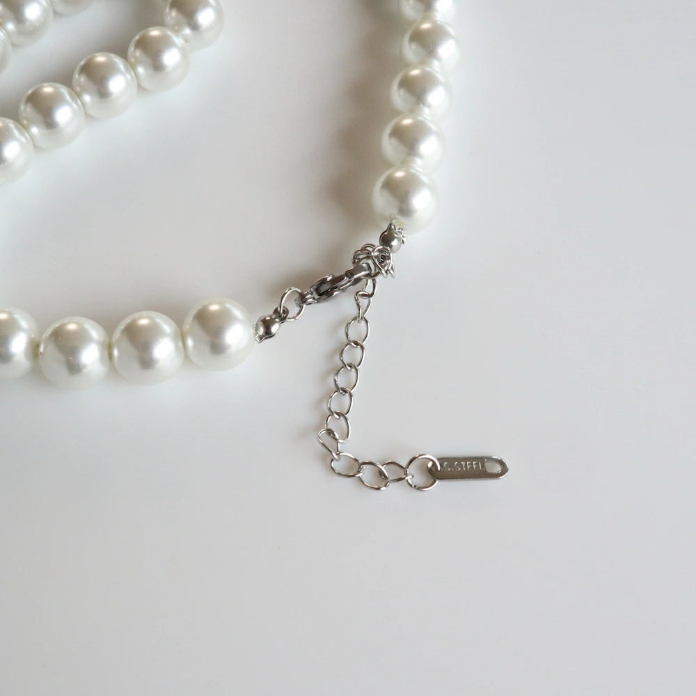 N067 big pearl bees necklace
