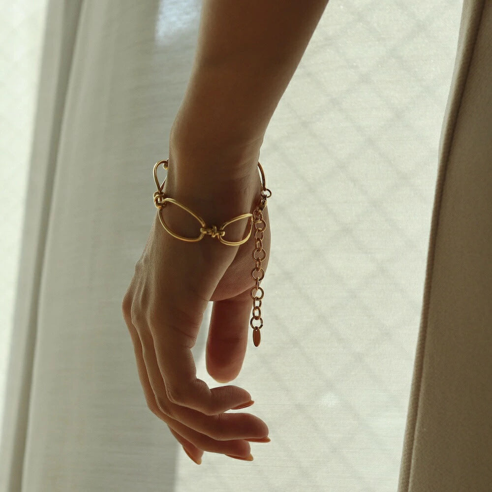 N070 stainless broad beans chain bracelet