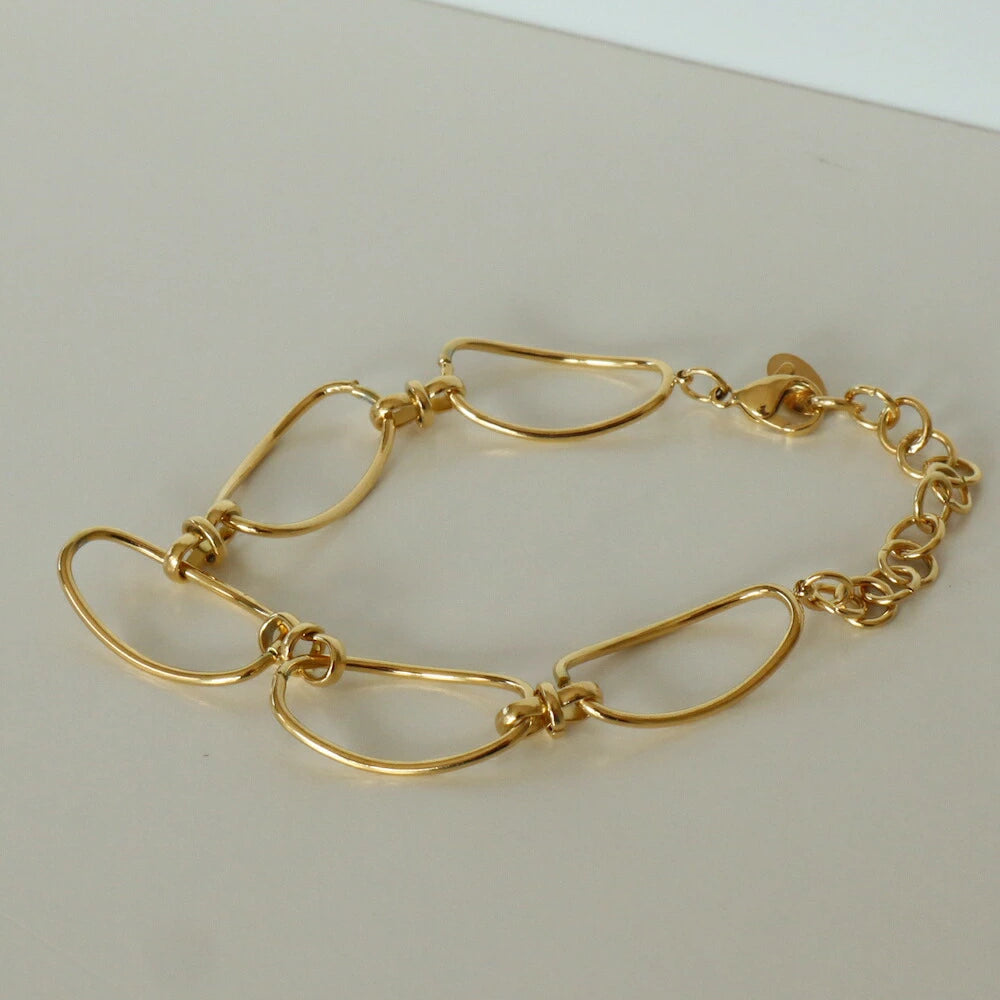 N070 stainless broad beans chain bracelet